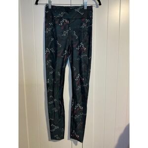 Sweaty Betty Leggings Large Adult Green Zero Gravity Run Japanese Floral Womens